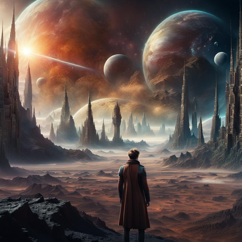 Epic Space-Time Digital Matte Painting