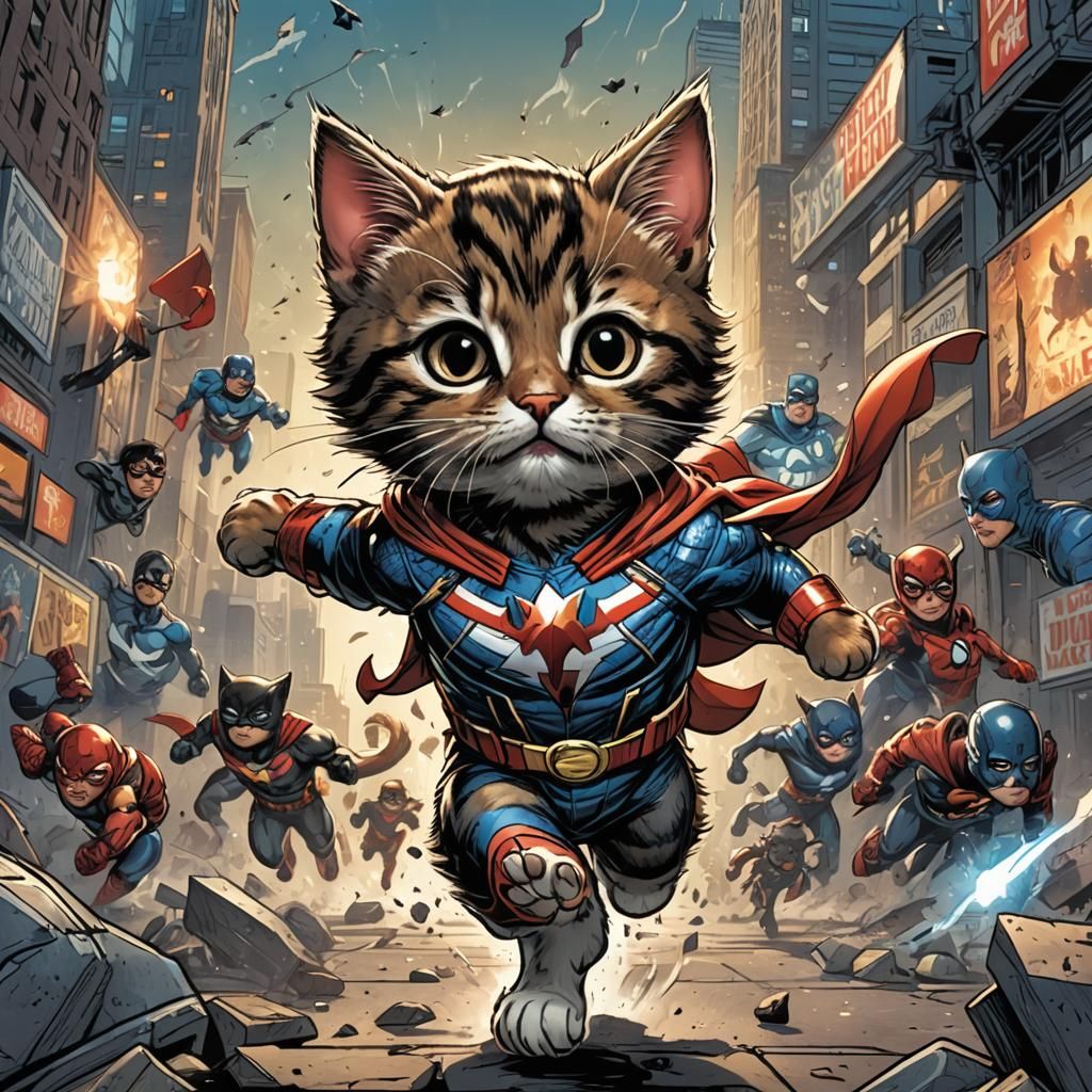 Superhero Kitten Ready to Save the Day