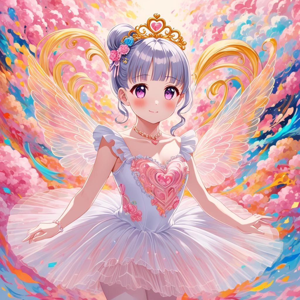 Anime Ballerina in Tulle Dress Art