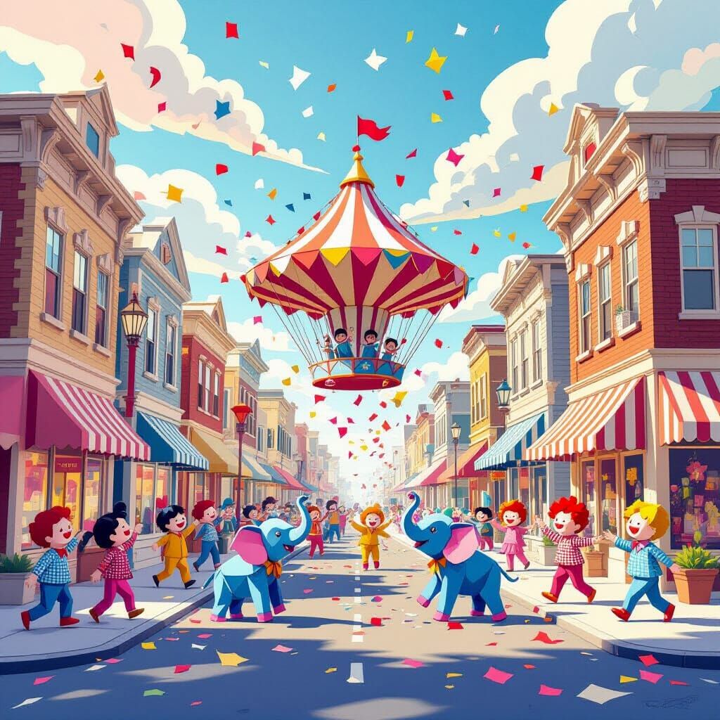 Whimsical Paper Circus Tumbles Through Pop-Up Town