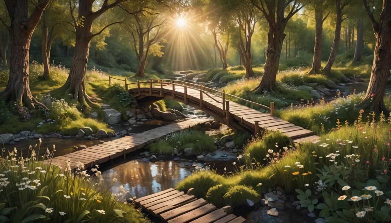 Enchanted Forest Scene in Digital Art Style