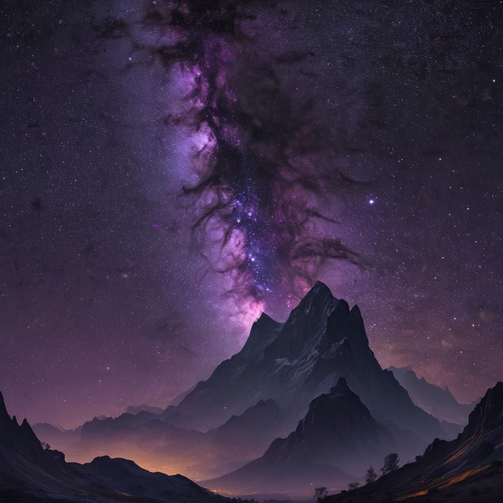 Majestic Mountains Meet a Swirling Galaxy