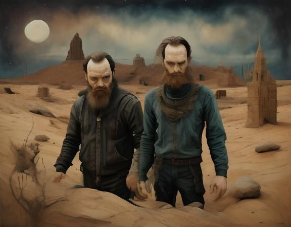 Inky Cat Doppelganger Portrait on Mars