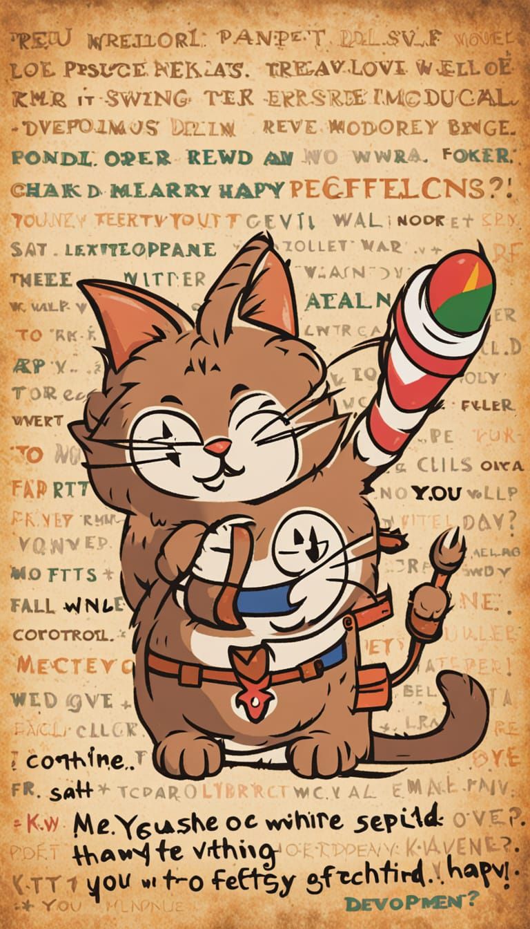 Joyful Kitty Embraces Vibrant Colors and Growth