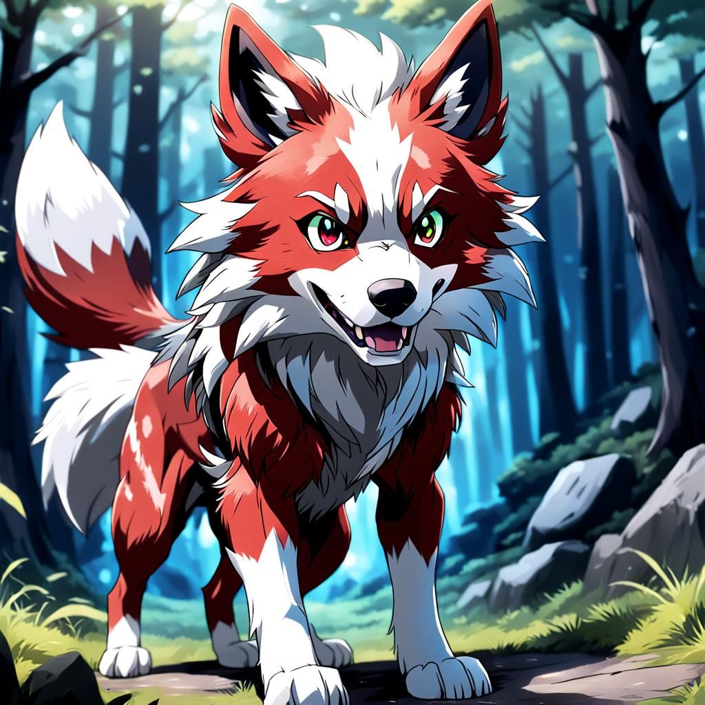 Balto as Lycanroc in Anime Pokémon World
