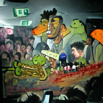 Lively Jazz Club Scene with Musicians