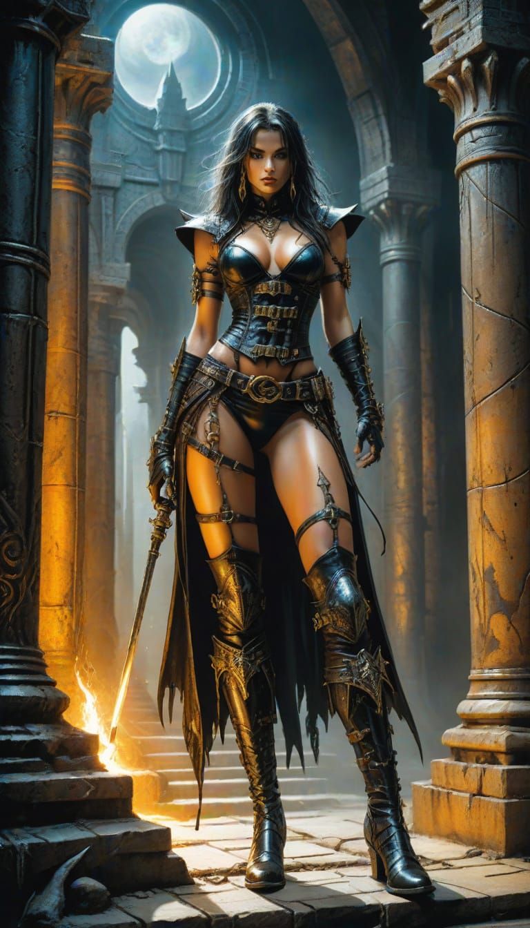 Fantasy Sorceress in Luis Royo Comic Art Style