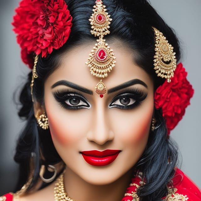 Beautiful Indian Girl Portrait in 19th Century Style