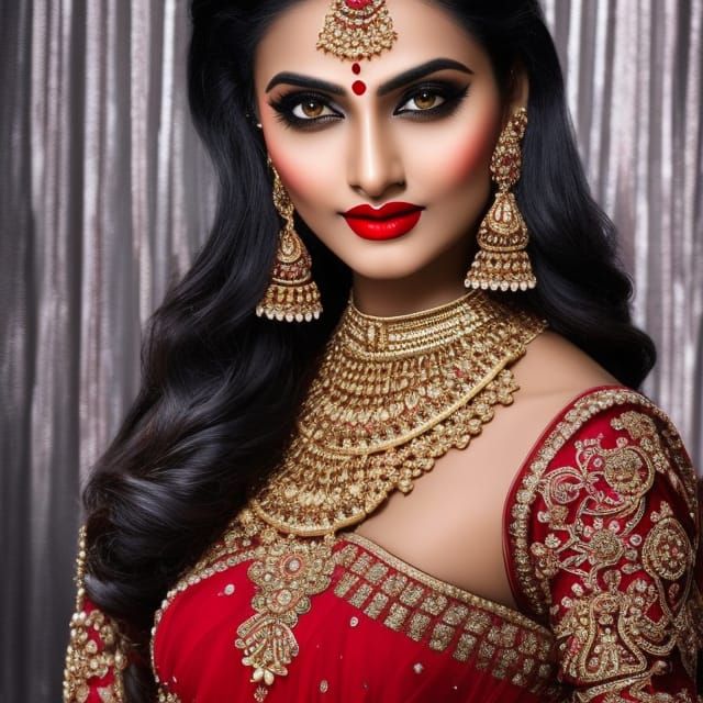 Beautiful Indian Girl Portrait in 19th Century Style