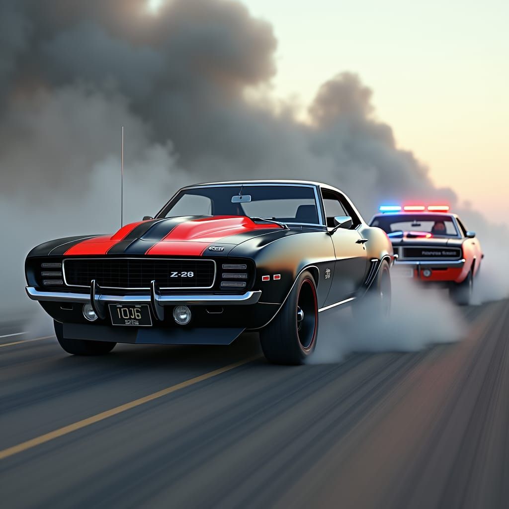 Chevrolet Camaro Z/28 in High-Speed Chase