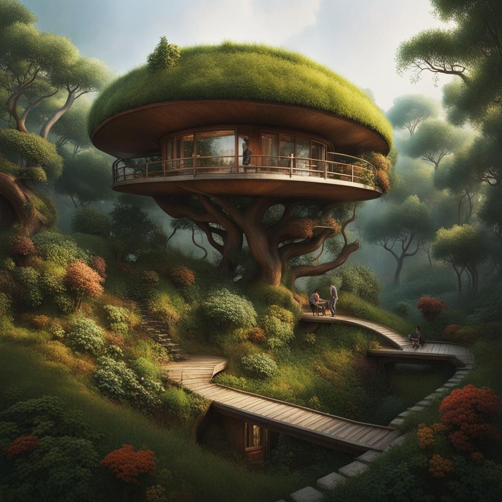 Surreal Organic Abode Blending Nature and Architecture