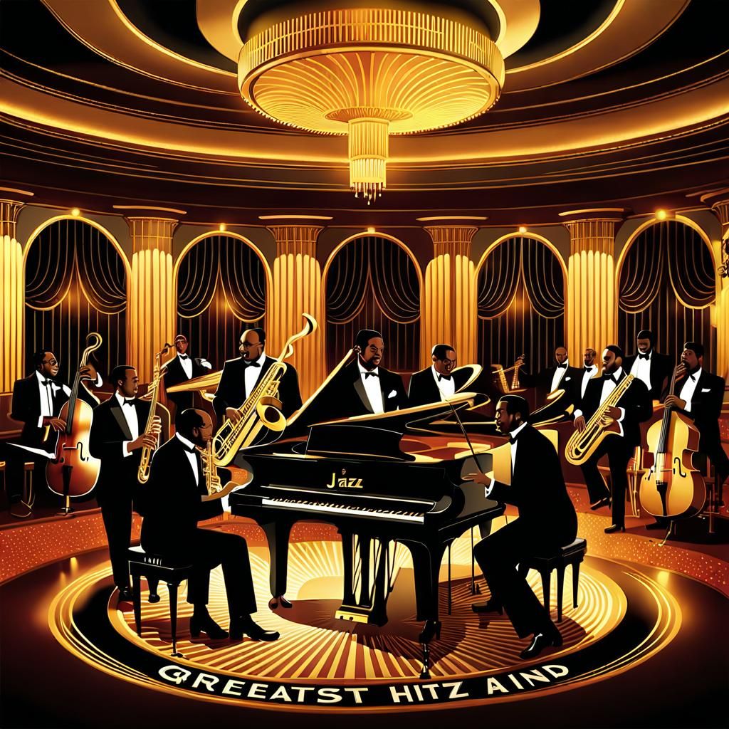 Jazz Band Album Cover Art Deco Style