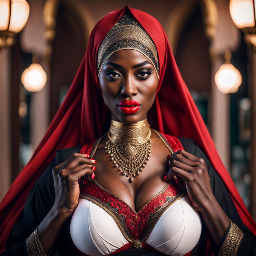Muslim Goddess with Red Lipstick in HD