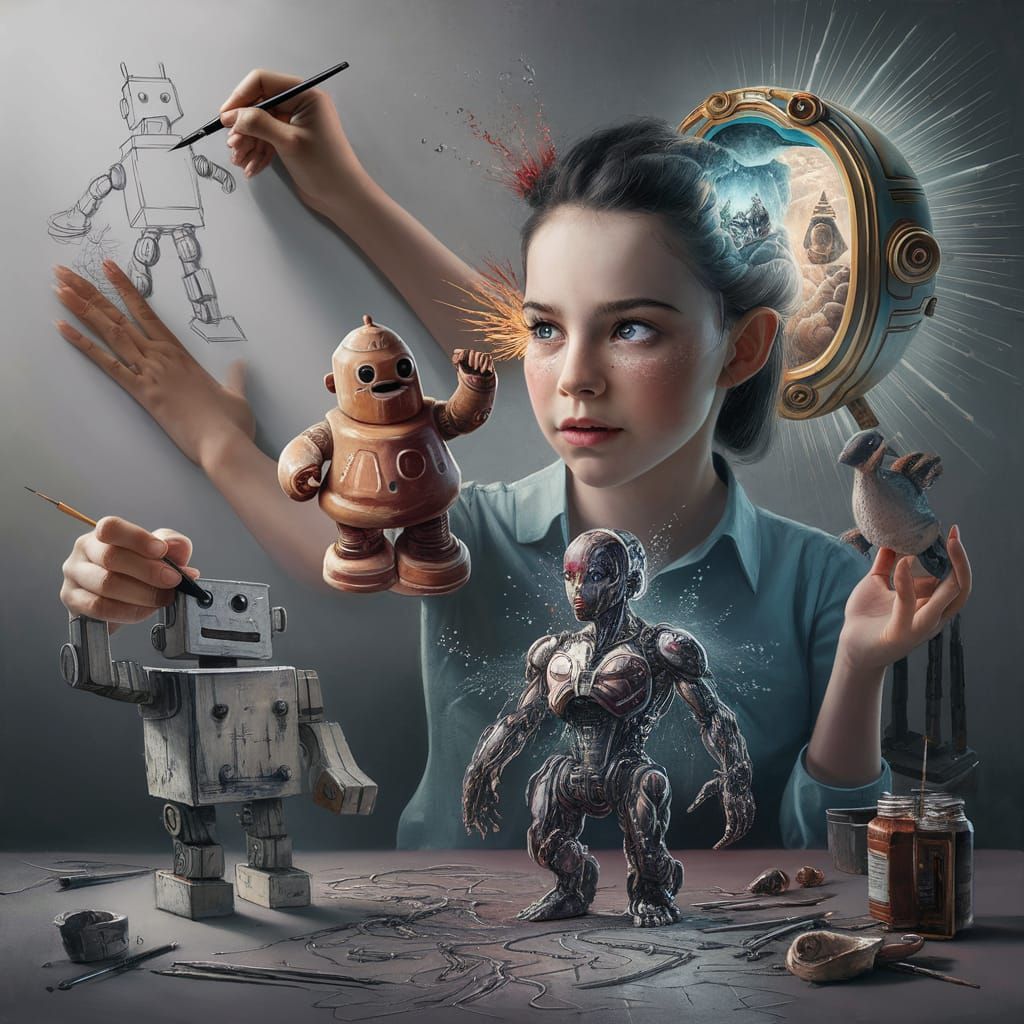 Artist Creates Robots with Impasto and Light