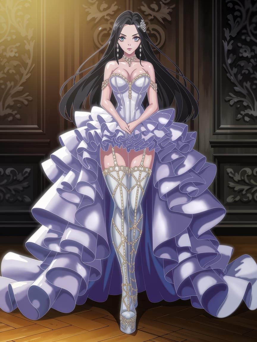 Anime Portrait: Dominican Woman in Gothic Futuristic Dress