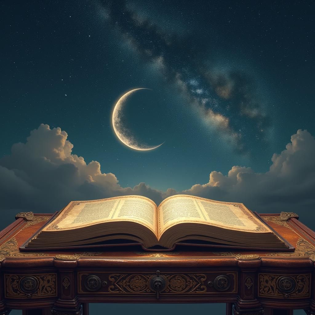 Starry Skies and Ancient Astronomy Book in Syd Mead Style