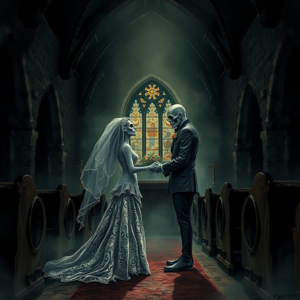 Ghoul Wedding in Eerie Gothic Church