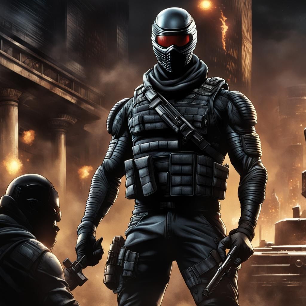 Snake Eyes Prepares for Battle: Comic Book Artwork