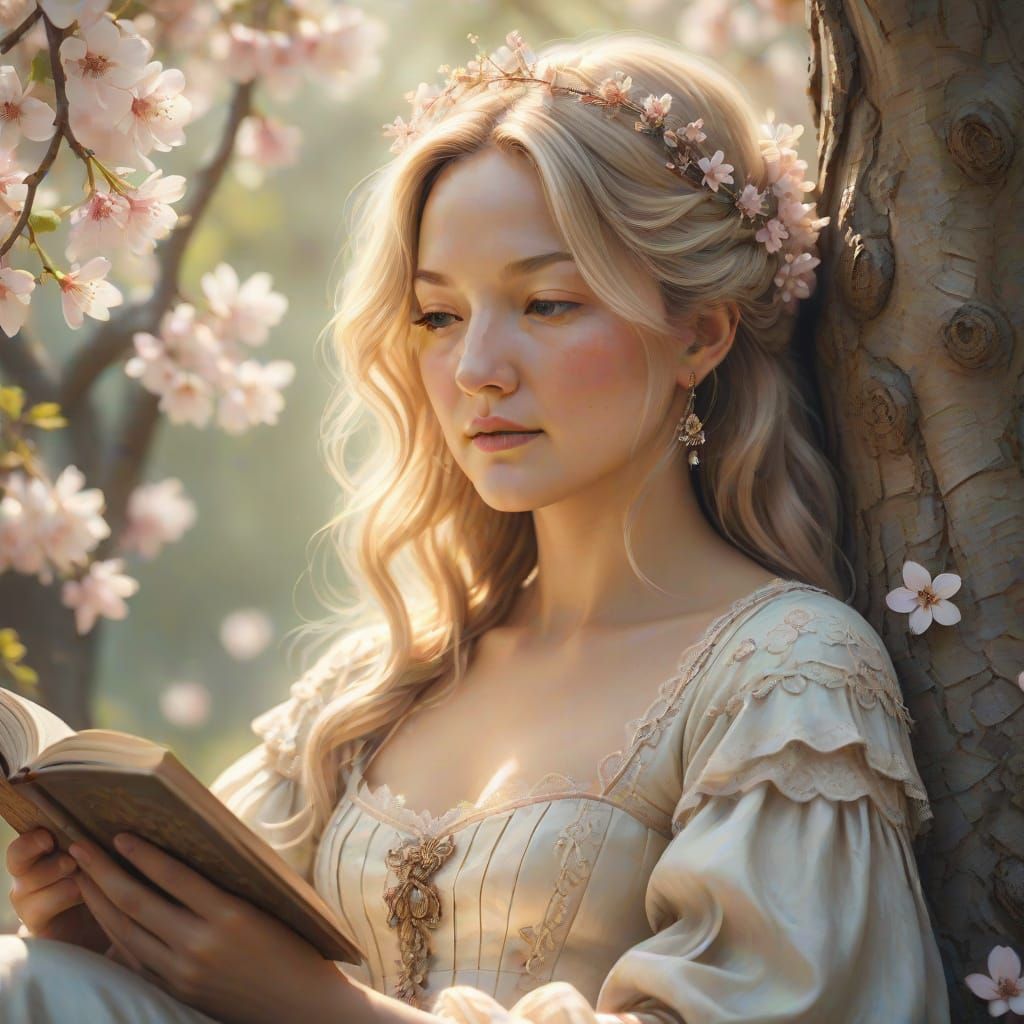 Romantic 1700s Swedish Princess in Whimsical Fantasy Portrai...