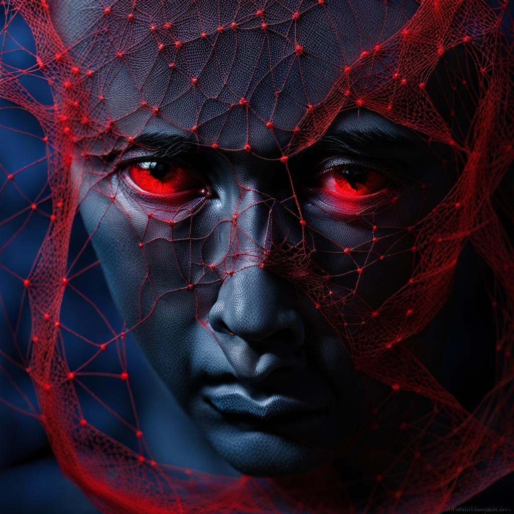 Androgynous Shadow Figure with Glitch Art Aesthetics