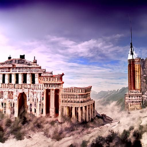 Detailed Matte Painting of Roman Empire Building