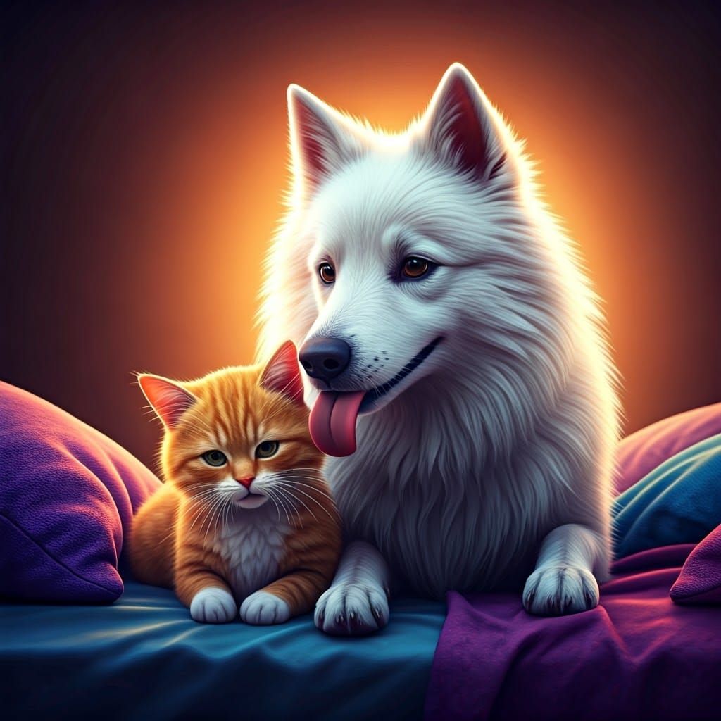 Canine-Feline Friendship in a Cozy Apartment