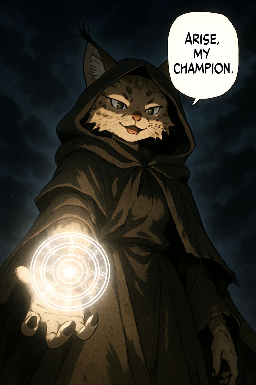 Anime Lynx Witch Summons Champion in High Fantasy