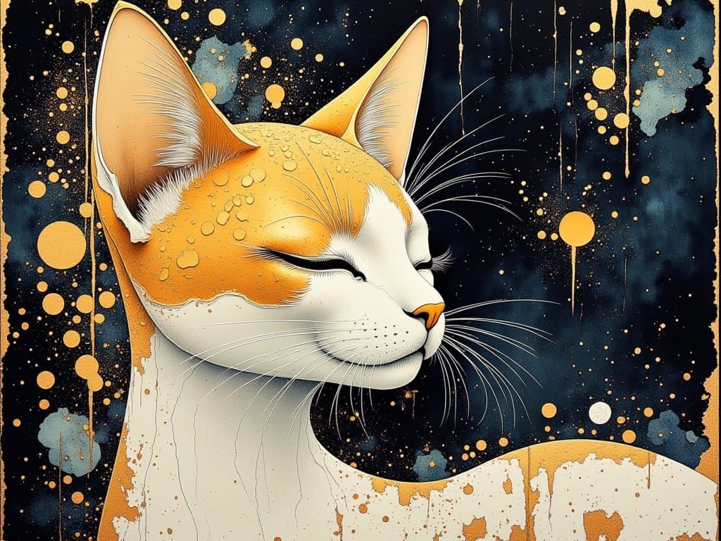 Cosmic Dystopian Goddess in Alphonse Mucha Style