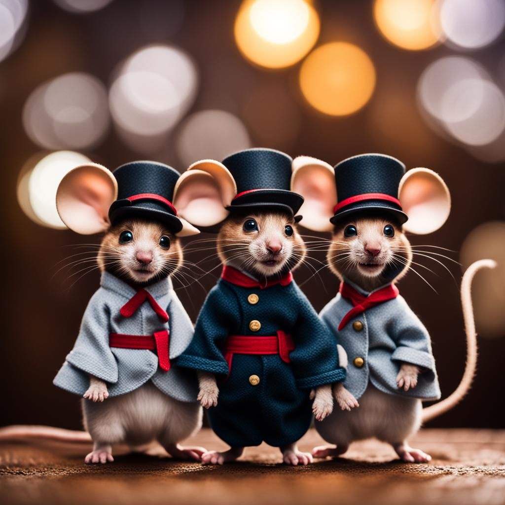 Three Mouseketeers in Professional Photography Style