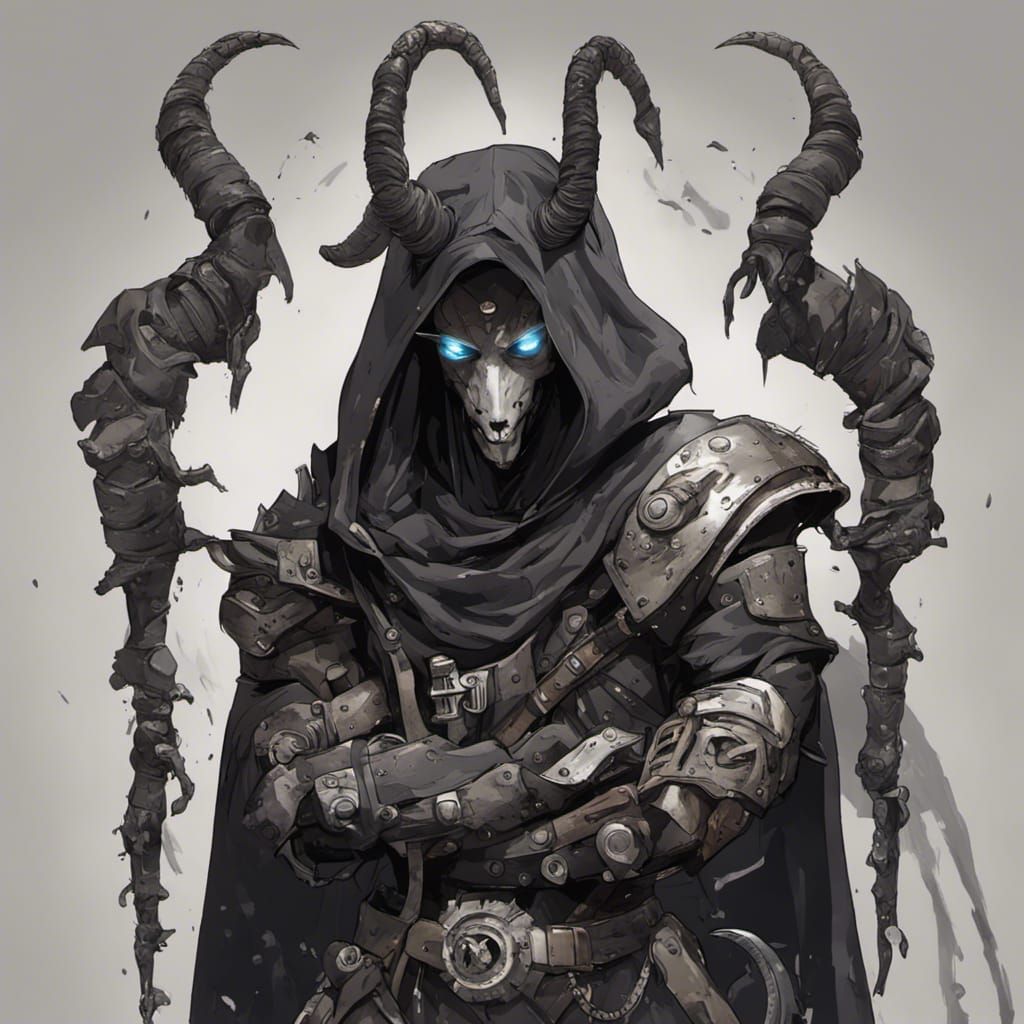 Armored Figure with Tornado and Earth Staff