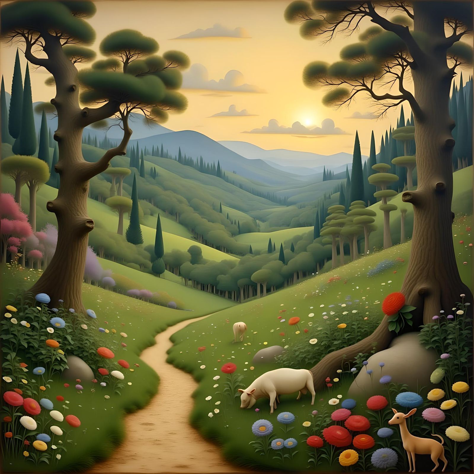 Enchanting Medieval Dreamscape: A Whimsical Hazyland