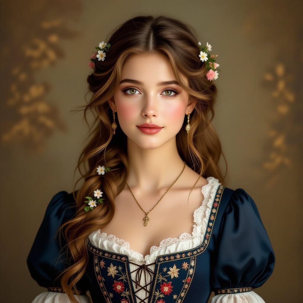 Bohemian Victorian Woman in Golden Light