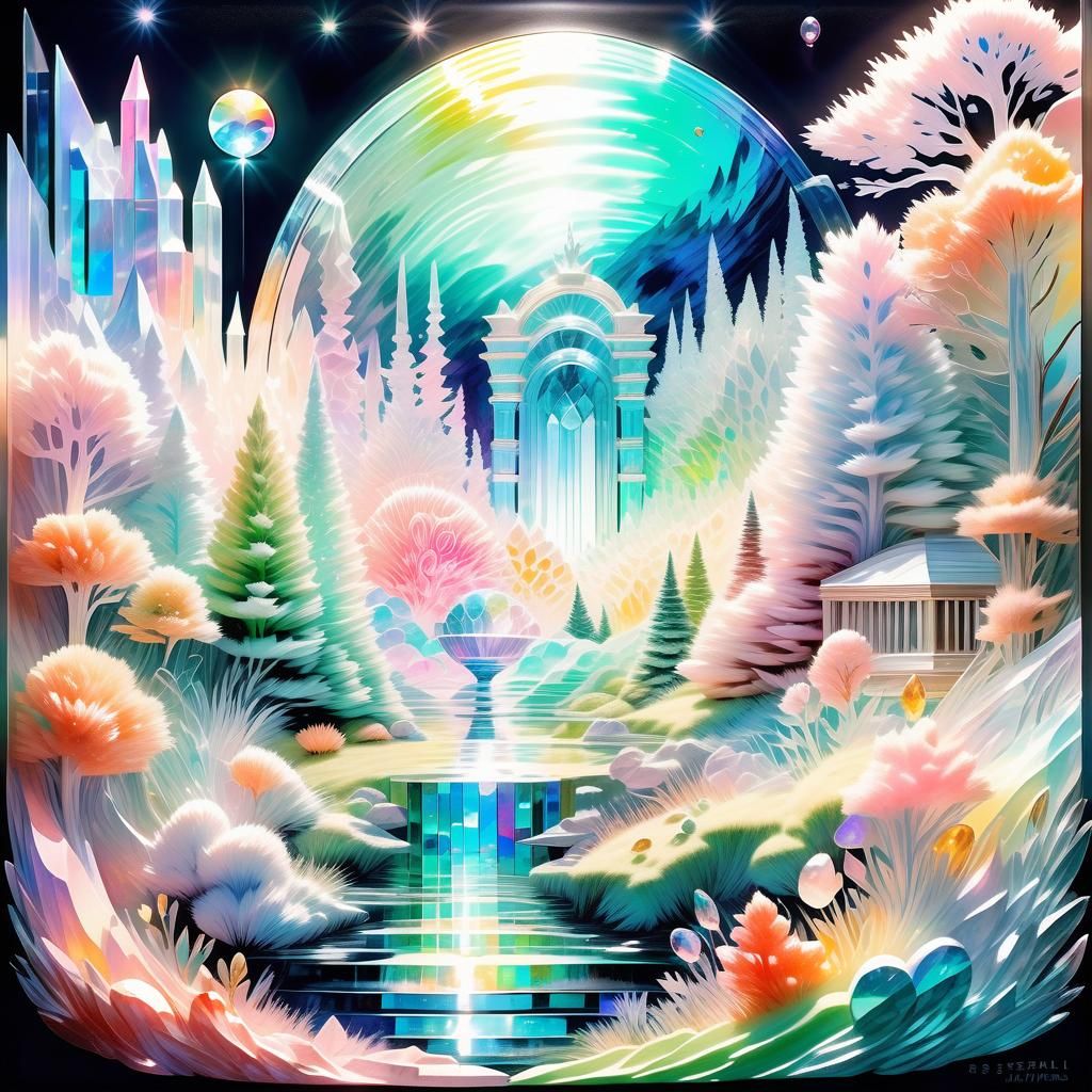 Surreal Dreamscape with Foxlight and Moon, Hypermodern