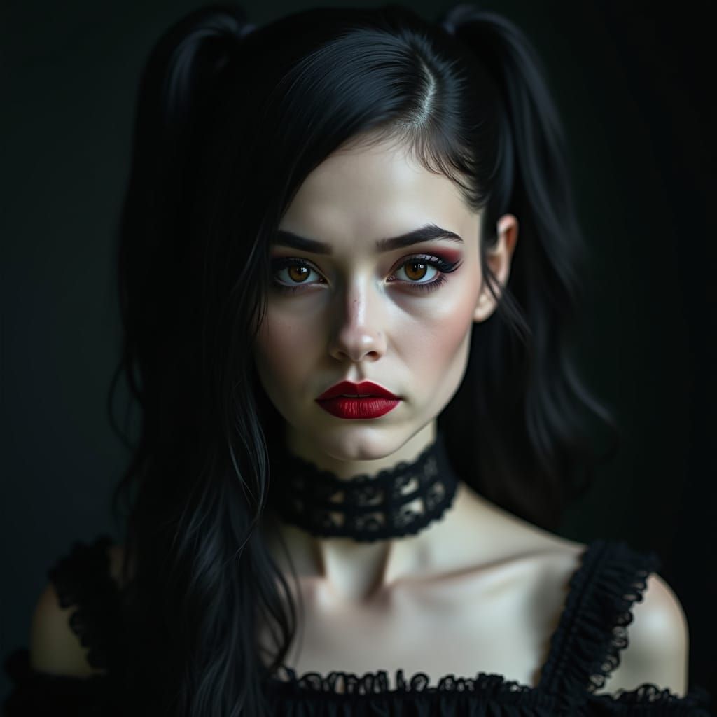 Beautiful Gothic Girl Portrait 2026 ❤️🖤 Flux
