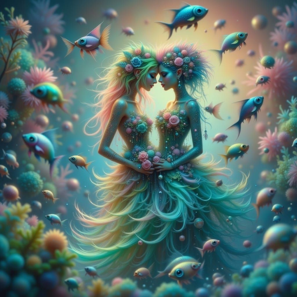 Wave Lovers in Iridescent Paradise