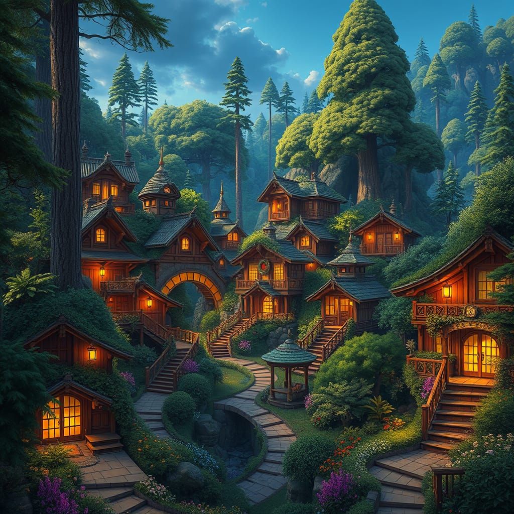 Solarpunk Utopia in Harmony with Nature