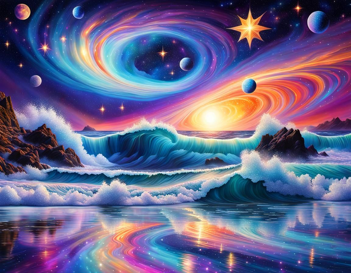 Spaceport City on Alien World in Spacecore Style