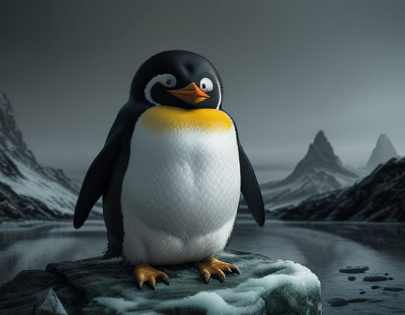 Grotesque Penguin Concept Art in Unsettling Style