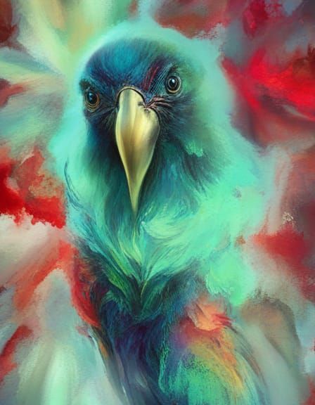 Tartan Raven Screaming, Face to Camera, Evil Eyes