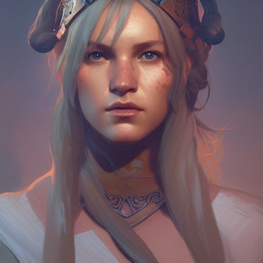 Viking Woman Portrait in Hyperdetailed Digital Art