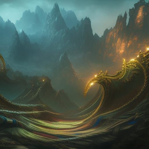 Fantastical Figure in Detailed Matte Painting