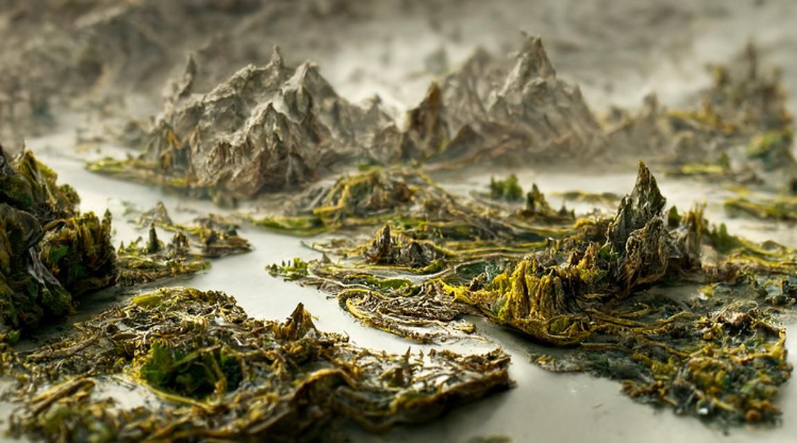 Fantasy Dwarf World Map in Matte Painting Style