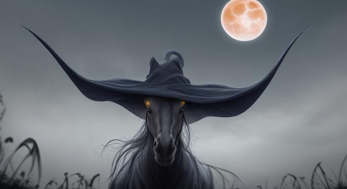 ghost horse occult spooky 13 layers high detail ghouls gobli...