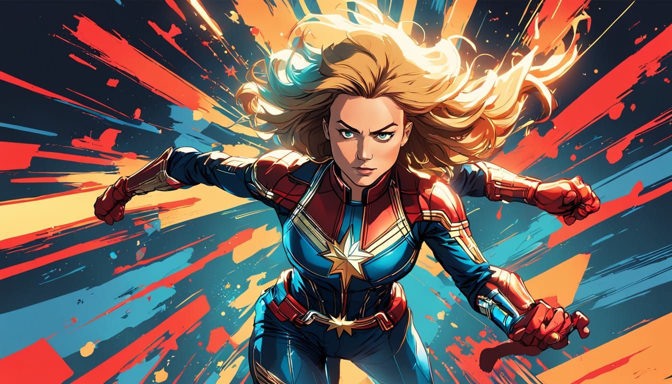 Sassy Anime Captain Marvel Dances with Vibrant Energy