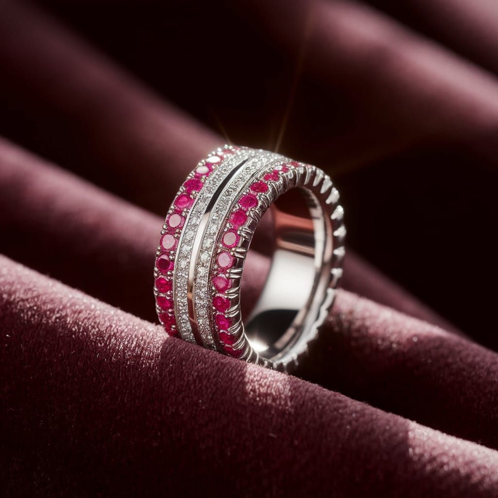 Luxurious Ruby Diamond Ring in Modern Materials