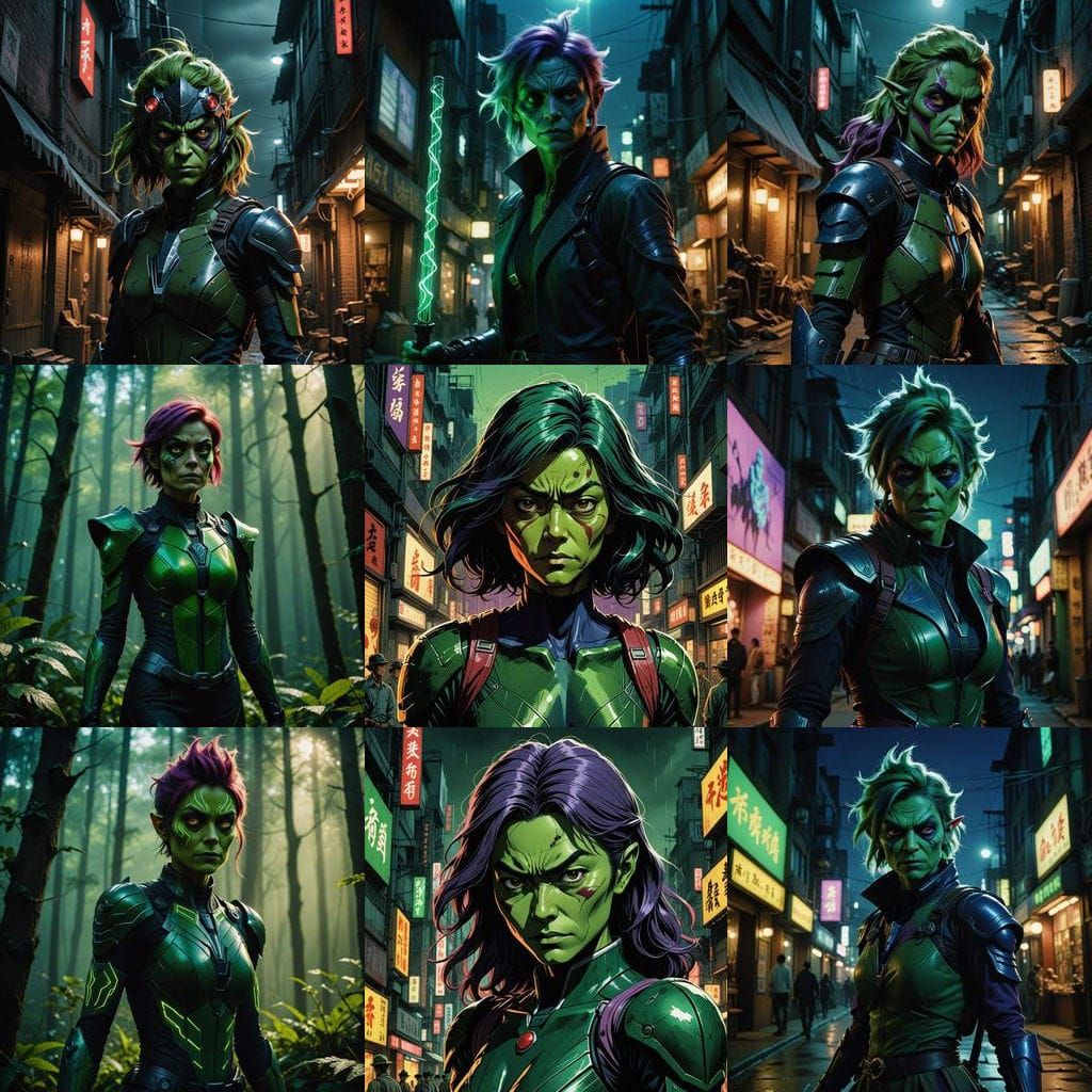 Mysterious Green Gobliness in Anime-Inspired Cinematic Splen...