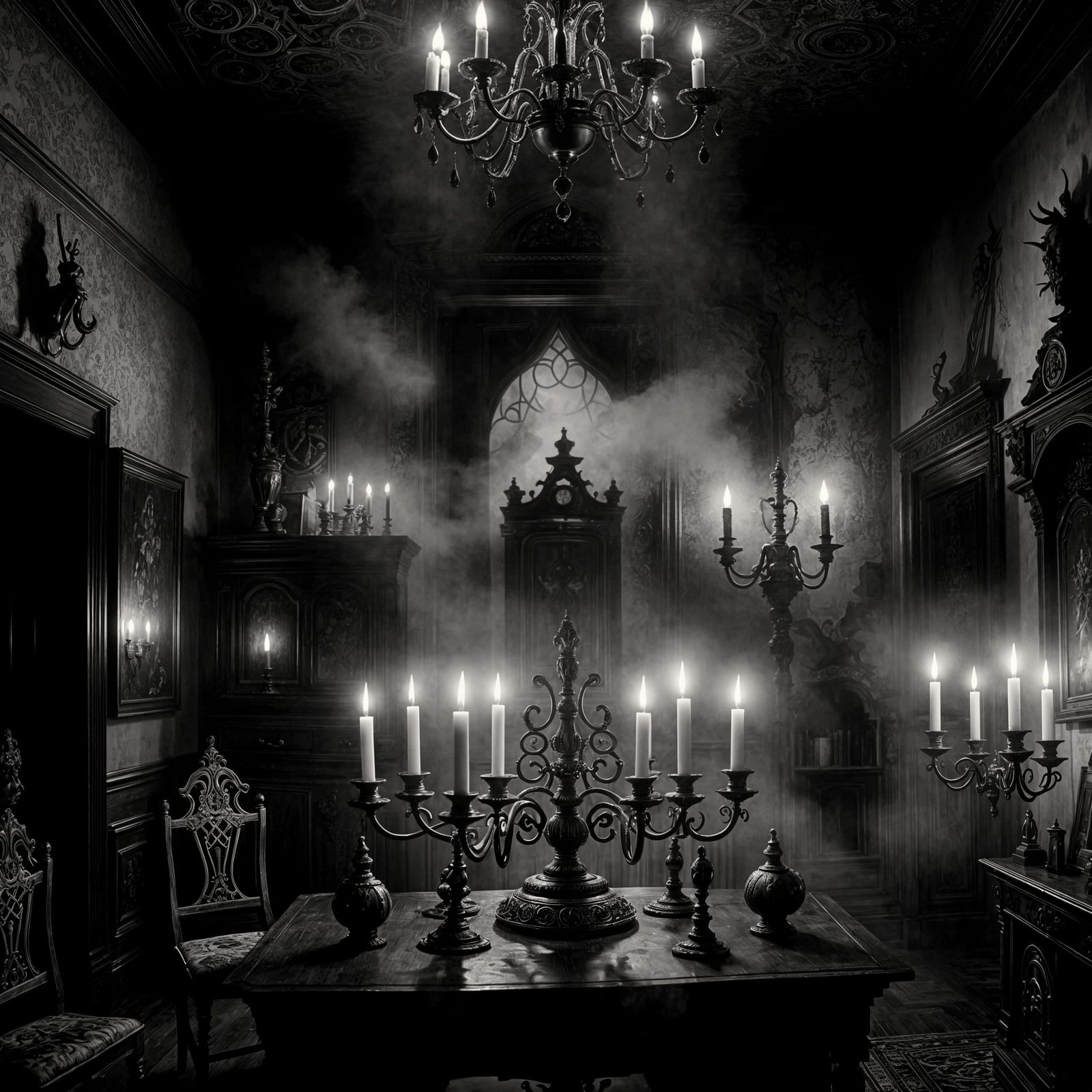 Haunted House Portrait in Hyperrealistic 8K