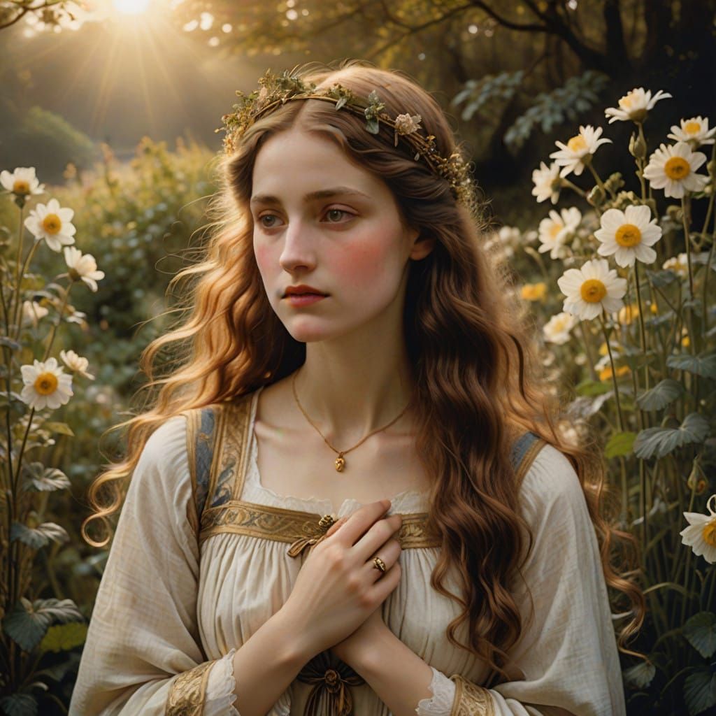 Angelic Teenage Girl in Ethereal Light