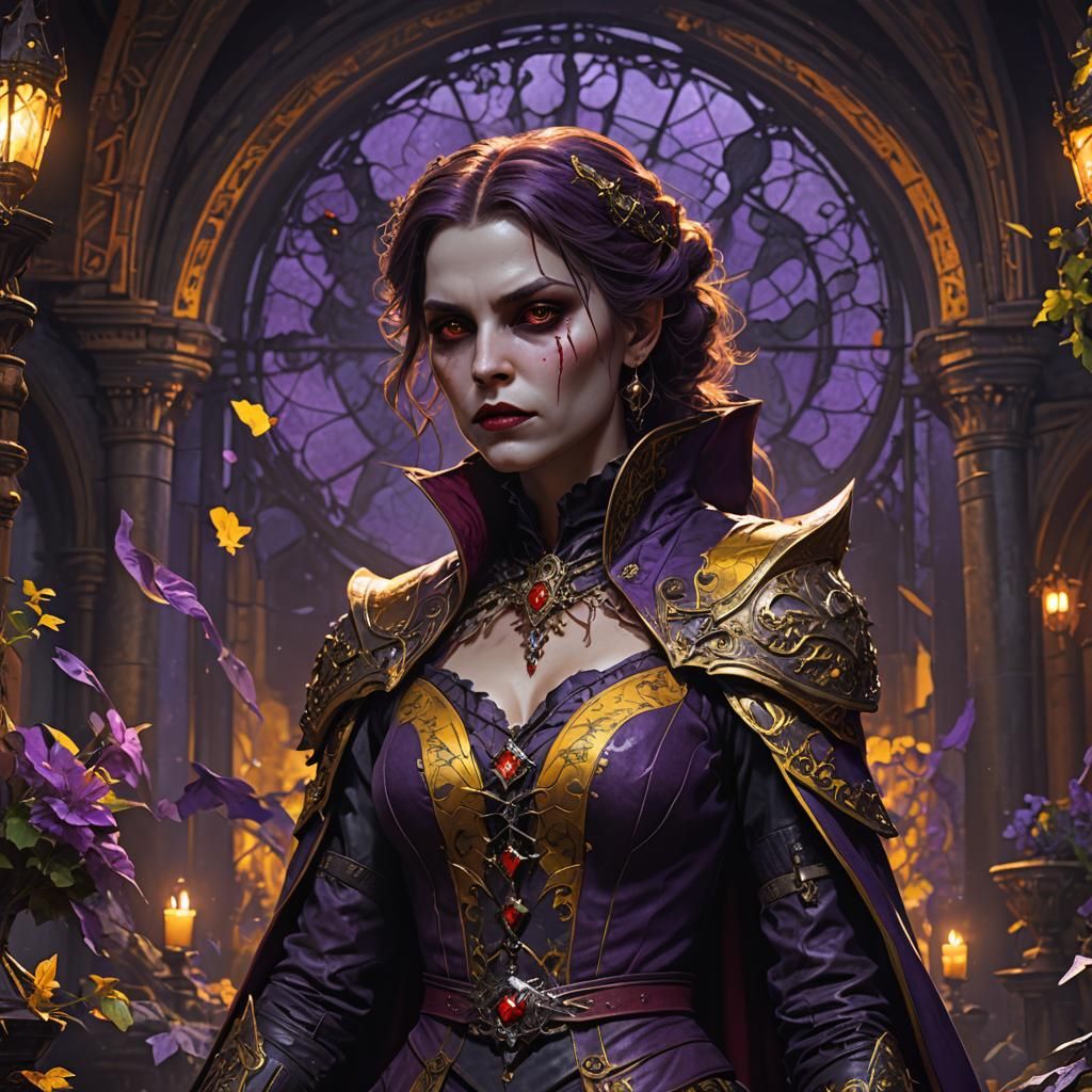 Hyperdetailed Female Vampire in Dark Fantasy Style