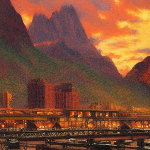 Dynamic Kitchen Scene as Oil Painting